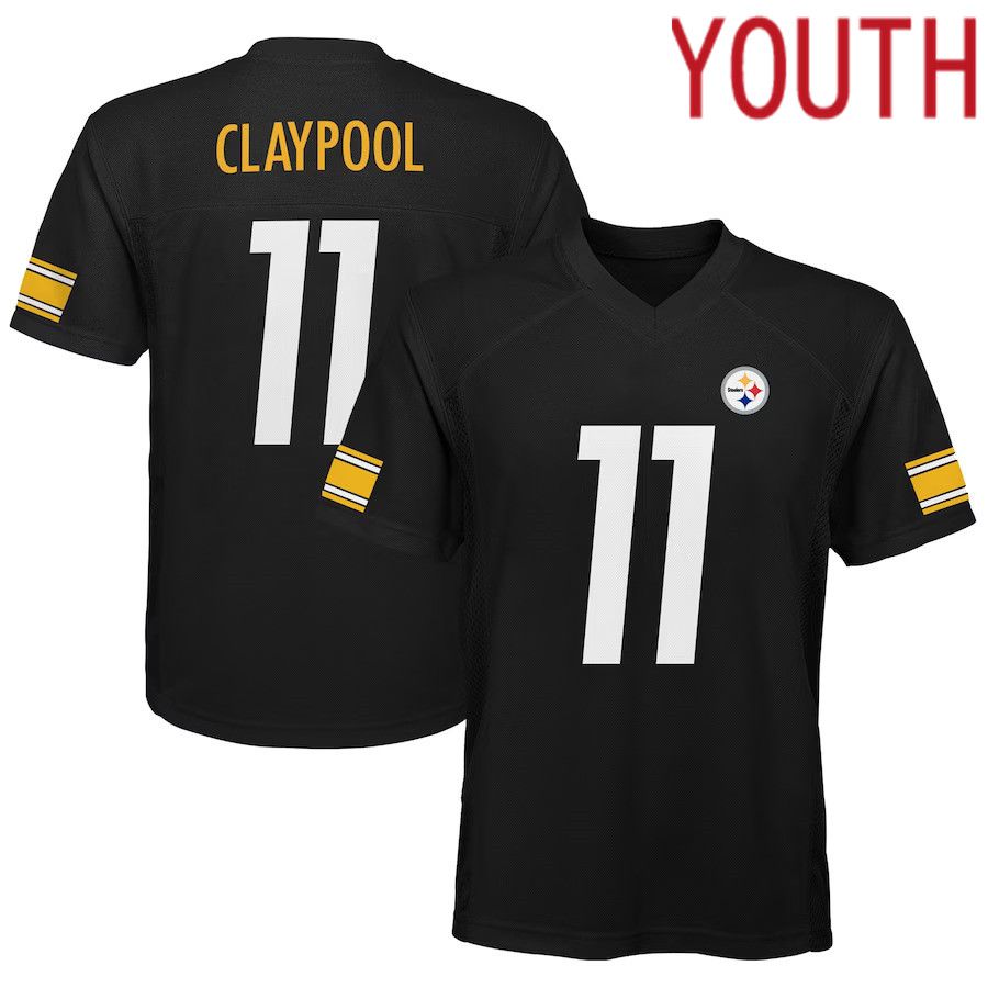 Youth Pittsburgh Steelers #11 Chase Claypool Black Replica Player NFL Jersey
